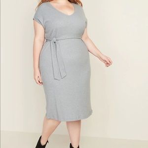 NWT Old Navy Tie-Waist Rib-Knit Midi Dress